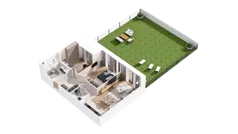 3 pokoje, mieszkanie 72,07 m², piętro 1, oferta nr 2.01.A08, Ogrody Andersa IV, Gliwice, Wojska Polskiego, ul. J. Sowińskiego