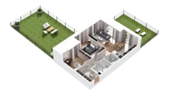 3 pokoje, mieszkanie 69,88 m², parter, oferta nr 2.00.E07, Ogrody Andersa IV, Gliwice, Wojska Polskiego, ul. J. Sowińskiego