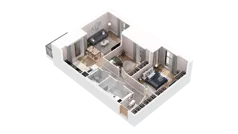 3 pokoje, mieszkanie 72,07 m², piętro 1, oferta nr 2.01.A08, Ogrody Andersa IV, Gliwice, Wojska Polskiego, ul. J. Sowińskiego