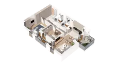 3 pokoje, mieszkanie 72,07 m², piętro 1, oferta nr 2.01.A08, Ogrody Andersa IV, Gliwice, Wojska Polskiego, ul. J. Sowińskiego