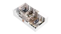 3 pokoje, mieszkanie 59,06 m², piętro 2, oferta nr 2.02.B21, Ogrody Andersa IV, Gliwice, Wojska Polskiego, ul. J. Sowińskiego