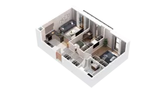 3 pokoje, mieszkanie 51,35 m², piętro 2, oferta nr 2.02.E25, Ogrody Andersa IV, Gliwice, Wojska Polskiego, ul. J. Sowińskiego