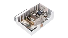 3 pokoje, mieszkanie 51,35 m², piętro 2, oferta nr 2.02.E25, Ogrody Andersa IV, Gliwice, Wojska Polskiego, ul. J. Sowińskiego