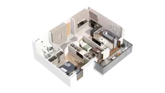 3 pokoje, mieszkanie 51,35 m², piętro 2, oferta nr 2.02.E25, Ogrody Andersa IV, Gliwice, Wojska Polskiego, ul. J. Sowińskiego