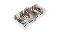 3 pokoje, mieszkanie 59,05 m², piętro 3, oferta nr 2.03.B29, Ogrody Andersa IV, Gliwice, Wojska Polskiego, ul. J. Sowińskiego