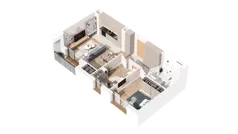 3 pokoje, mieszkanie 59,05 m², piętro 3, oferta nr 2.03.B29, Ogrody Andersa IV, Gliwice, Wojska Polskiego, ul. J. Sowińskiego
