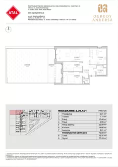 3 pokoje, mieszkanie 72,61 m², piętro 2, oferta nr 2.02.B16, Ogrody Andersa IV, Gliwice, Wojska Polskiego, ul. J. Sowińskiego