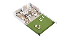 3 pokoje, mieszkanie 73,04 m², parter, oferta nr 3.00.A03, Ogrody Andersa IV, Gliwice, Wojska Polskiego, ul. J. Sowińskiego
