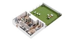 3 pokoje, mieszkanie 73,04 m², parter, oferta nr 3.00.A03, Ogrody Andersa IV, Gliwice, Wojska Polskiego, ul. J. Sowińskiego