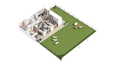 3 pokoje, mieszkanie 70,65 m², parter, oferta nr 3.00.A04, Ogrody Andersa IV, Gliwice, Wojska Polskiego, ul. J. Sowińskiego