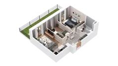 3 pokoje, mieszkanie 51,36 m², piętro 3, oferta nr 2.03.E33, Ogrody Andersa IV, Gliwice, Wojska Polskiego, ul. J. Sowińskiego