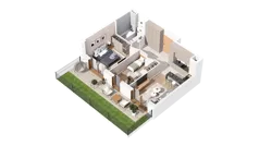 3 pokoje, mieszkanie 51,36 m², piętro 3, oferta nr 2.03.E33, Ogrody Andersa IV, Gliwice, Wojska Polskiego, ul. J. Sowińskiego