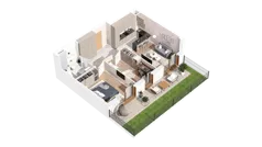 3 pokoje, mieszkanie 51,36 m², piętro 3, oferta nr 2.03.E33, Ogrody Andersa IV, Gliwice, Wojska Polskiego, ul. J. Sowińskiego