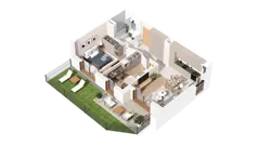 3 pokoje, mieszkanie 51,36 m², piętro 3, oferta nr 2.03.E33, Ogrody Andersa IV, Gliwice, Wojska Polskiego, ul. J. Sowińskiego