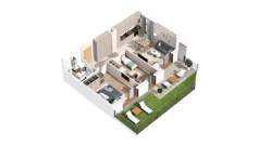 3 pokoje, mieszkanie 51,36 m², piętro 3, oferta nr 2.03.E33, Ogrody Andersa IV, Gliwice, Wojska Polskiego, ul. J. Sowińskiego