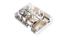 3 pokoje, mieszkanie 69,10 m², piętro 1, oferta nr 3.01.A10, Ogrody Andersa IV, Gliwice, Wojska Polskiego, ul. J. Sowińskiego