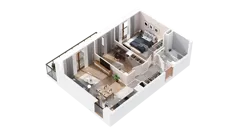 3 pokoje, mieszkanie 60,83 m², piętro 1, oferta nr 3.01.C07, Ogrody Andersa IV, Gliwice, Wojska Polskiego, ul. J. Sowińskiego