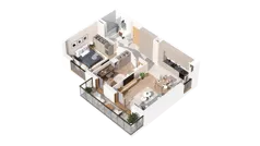 3 pokoje, mieszkanie 60,83 m², piętro 1, oferta nr 3.01.C07, Ogrody Andersa IV, Gliwice, Wojska Polskiego, ul. J. Sowińskiego