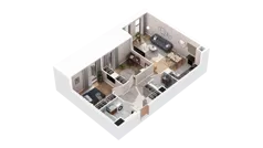3 pokoje, mieszkanie 69,12 m², piętro 2, oferta nr 3.02.A18, Ogrody Andersa IV, Gliwice, Wojska Polskiego, ul. J. Sowińskiego