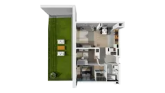 3 pokoje, mieszkanie 63,06 m², parter, oferta nr B1.0.1, ATAL Symbioza, Gdynia, Cisowa, ul. Kcyńska