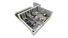 3 pokoje, mieszkanie 63,06 m², parter, oferta nr B1.0.1, ATAL Symbioza, Gdynia, Cisowa, ul. Kcyńska