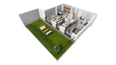 3 pokoje, mieszkanie 63,06 m², parter, oferta nr B1.0.1, ATAL Symbioza, Gdynia, Cisowa, ul. Kcyńska