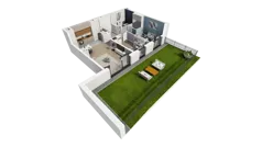 3 pokoje, mieszkanie 63,06 m², parter, oferta nr B1.0.1, ATAL Symbioza, Gdynia, Cisowa, ul. Kcyńska