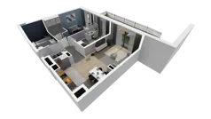 3 pokoje, mieszkanie 63,06 m², parter, oferta nr B1.0.1, ATAL Symbioza, Gdynia, Cisowa, ul. Kcyńska