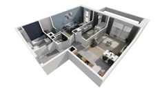 3 pokoje, mieszkanie 67,72 m², piętro 1, oferta nr B1.1.1, ATAL Symbioza, Gdynia, Cisowa, ul. Kcyńska