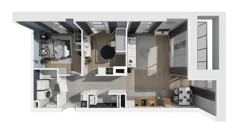 3 pokoje, mieszkanie 60,93 m², piętro 1, oferta nr B1.1.4, ATAL Symbioza, Gdynia, Cisowa, ul. Kcyńska