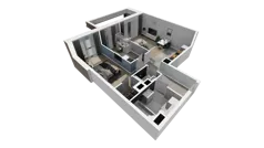 3 pokoje, mieszkanie 67,71 m², piętro 2, oferta nr B1.2.1, ATAL Symbioza, Gdynia, Cisowa, ul. Kcyńska
