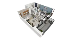 3 pokoje, mieszkanie 67,71 m², piętro 2, oferta nr B1.2.1, ATAL Symbioza, Gdynia, Cisowa, ul. Kcyńska