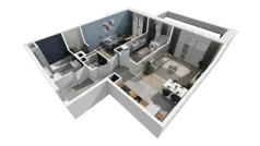3 pokoje, mieszkanie 67,71 m², piętro 2, oferta nr B1.2.1, ATAL Symbioza, Gdynia, Cisowa, ul. Kcyńska