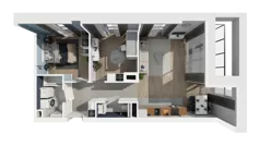 3 pokoje, mieszkanie 60,93 m², piętro 2, oferta nr B1.2.4, ATAL Symbioza, Gdynia, Cisowa, ul. Kcyńska