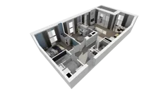 3 pokoje, mieszkanie 60,93 m², piętro 2, oferta nr B1.2.4, ATAL Symbioza, Gdynia, Cisowa, ul. Kcyńska