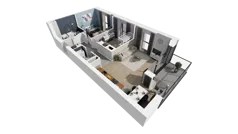 3 pokoje, mieszkanie 60,93 m², piętro 2, oferta nr B1.2.4, ATAL Symbioza, Gdynia, Cisowa, ul. Kcyńska