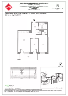 3 pokoje, mieszkanie 67,58 m², piętro 3, oferta nr B1.3.1, ATAL Symbioza, Gdynia, Cisowa, ul. Kcyńska