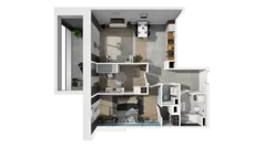 3 pokoje, mieszkanie 67,72 m², piętro 5, oferta nr B1.5.1, ATAL Symbioza, Gdynia, Cisowa, ul. Kcyńska