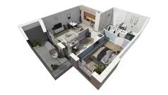 3 pokoje, mieszkanie 67,72 m², piętro 5, oferta nr B1.5.1, ATAL Symbioza, Gdynia, Cisowa, ul. Kcyńska
