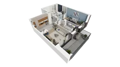 3 pokoje, mieszkanie 67,72 m², piętro 5, oferta nr B1.5.1, ATAL Symbioza, Gdynia, Cisowa, ul. Kcyńska