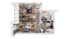 3 pokoje, mieszkanie 71,39 m², piętro 2, oferta nr 5.02.D10, Ogrody Andersa, Gliwice, Wojska Polskiego, ul. Leopolda Okulickiego