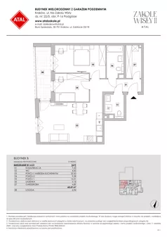 3 pokoje, mieszkanie 68,69 m², piętro 1, oferta nr B1.1.10, Zakole Wisły II, Kraków, Podgórze, ul. Na Zakolu Wisły