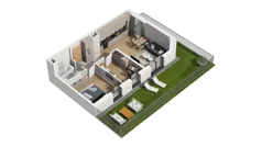 3 pokoje, mieszkanie 54,10 m², piętro 1, oferta nr A1.1.06, ATAL Ruczaj, Kraków, Łagiewniki-Borek Fałęcki, Borek Fałęcki, ul. Obozowa
