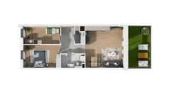 3 pokoje, mieszkanie 63,56 m², piętro 1, oferta nr A1.1.08, ATAL Ruczaj, Kraków, Łagiewniki-Borek Fałęcki, Borek Fałęcki, ul. Obozowa