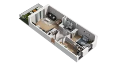 3 pokoje, mieszkanie 63,56 m², piętro 1, oferta nr A1.1.08, ATAL Ruczaj, Kraków, Łagiewniki-Borek Fałęcki, Borek Fałęcki, ul. Obozowa