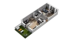 3 pokoje, mieszkanie 63,56 m², piętro 1, oferta nr A1.1.08, ATAL Ruczaj, Kraków, Łagiewniki-Borek Fałęcki, Borek Fałęcki, ul. Obozowa