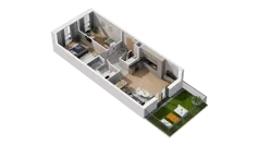 3 pokoje, mieszkanie 63,56 m², piętro 1, oferta nr A1.1.08, ATAL Ruczaj, Kraków, Łagiewniki-Borek Fałęcki, Borek Fałęcki, ul. Obozowa