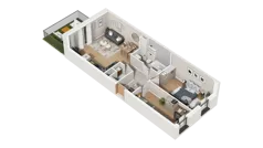 3 pokoje, mieszkanie 58,36 m², piętro 1, oferta nr A2.1.34, ATAL Ruczaj, Kraków, Łagiewniki-Borek Fałęcki, Borek Fałęcki, ul. Obozowa