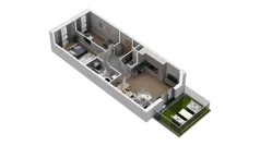 3 pokoje, mieszkanie 58,36 m², piętro 1, oferta nr A2.1.34, ATAL Ruczaj, Kraków, Łagiewniki-Borek Fałęcki, Borek Fałęcki, ul. Obozowa