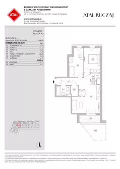3 pokoje, mieszkanie 63,02 m², parter, oferta nr A3.0.50, ATAL Ruczaj, Kraków, Łagiewniki-Borek Fałęcki, Borek Fałęcki, ul. Obozowa